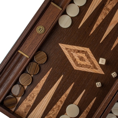 Backgammon en Wengé et Ronce de Noyer