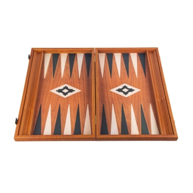 Set de Backgammon Réplique Bois Acajou avec Racks Latéraux