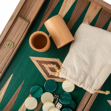 Backgammon en Chêne Vert et Noyer