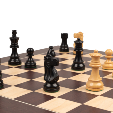 Ensemble de Jeu d'Échecs Staunton Bois de Buis Ebonisé avec Échiquier en Wengé et Érable