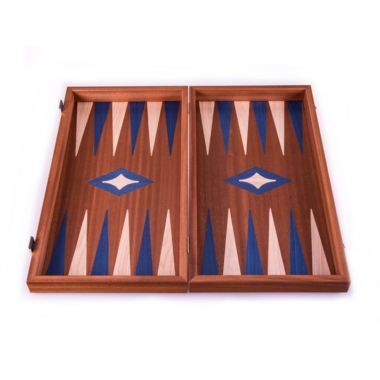 Backgammon en Bois d'Acajou et Flèches Bleues