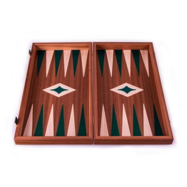 Backgammon en Bois d'Acajou et Flèches Vertes