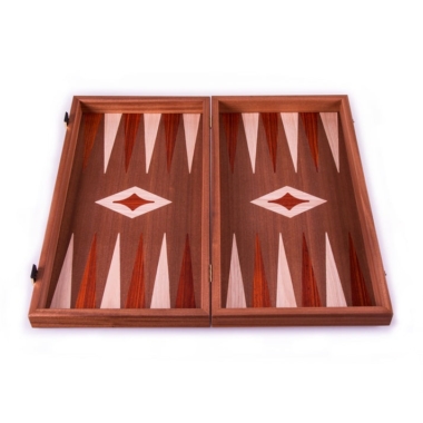 Backgammon en Bois d'Acajou et Flèches Rouges