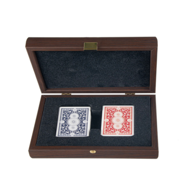 Jeu de Cartes avec Coffret en Bois Noyer Californien