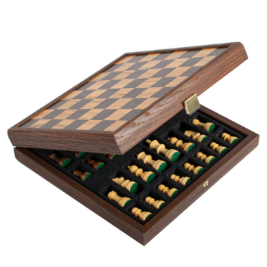 Jeu d'Échecs Artisan en Loupe d'Olivier - 27x27 cm