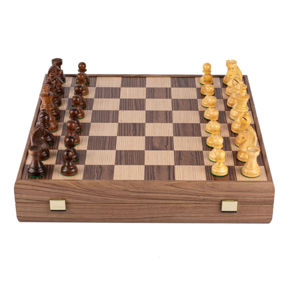 Jeu d'Échecs en Noyer Prestige - 43x43 cm