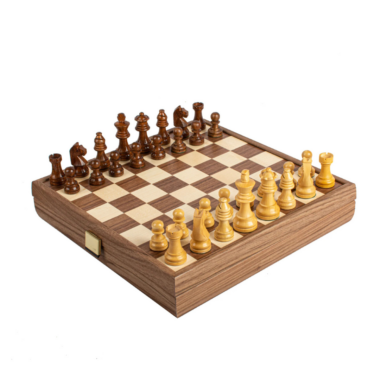 Jeu d'Échecs en Noyer avec Pièces Staunton 27x27 cm