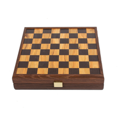 Jeu d'Échecs Artisan en Loupe d'Olivier - 27x27 cm