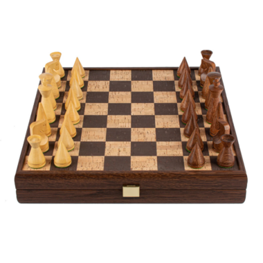 Ensemble d'Échecs en Liège Marron-Naturel – 40x40 cm