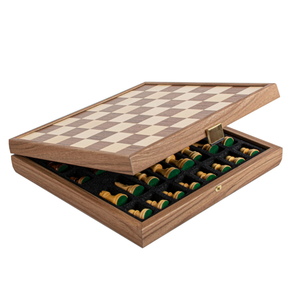 Jeu d'Échecs en Noyer avec Pièces Staunton 27x27 cm