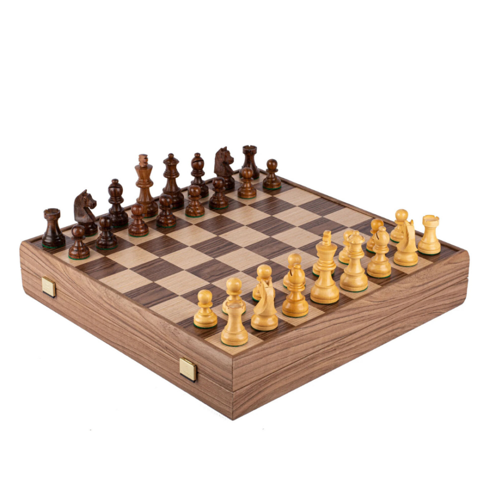 Jeu d'Échecs en Noyer Prestige - 43x43 cm