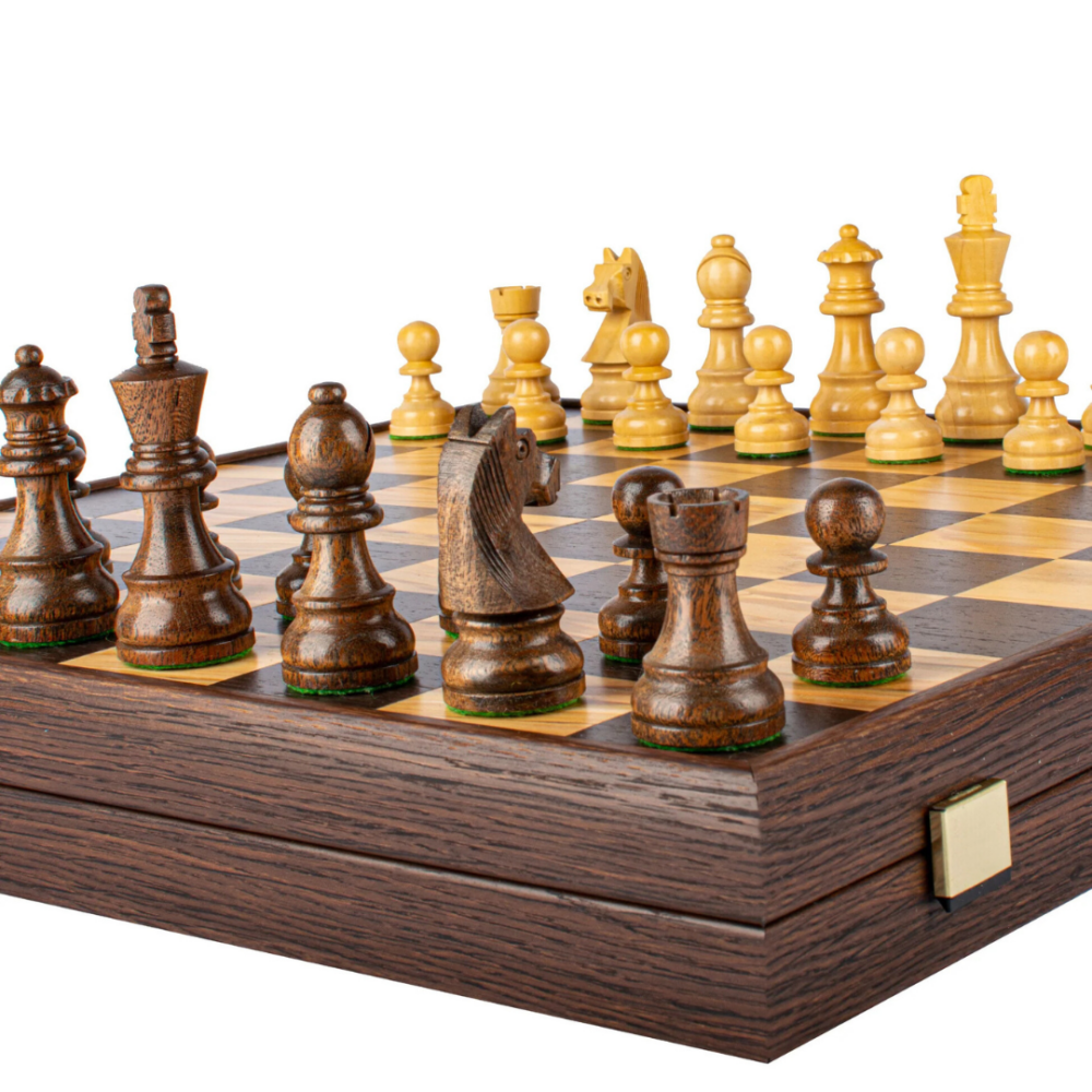 Jeu d'Échecs en Frêne Olivier - 43 x 43 cm