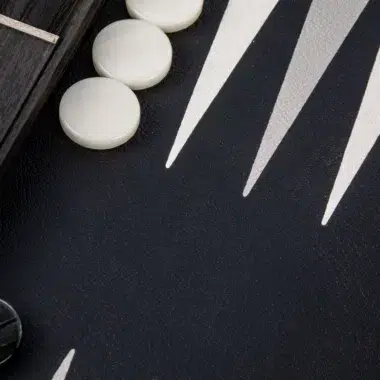 Ensemble de Backgammon en Similicuir Noir Classique