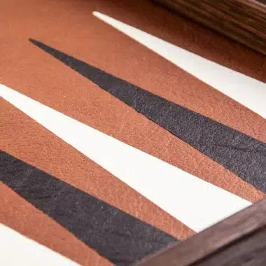 Ensemble de Backgammon en Similicuir Marron Caramel