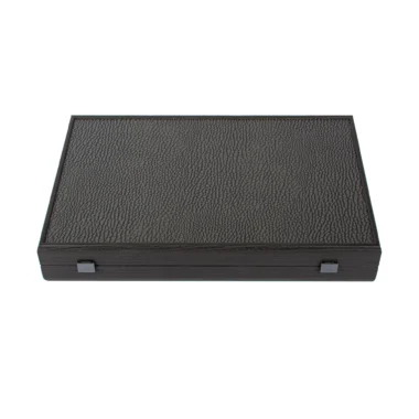 Ensemble de Backgammon en Similicuir Trilogy de Gris - Jeu de Luxe avec Finition en Similicuir