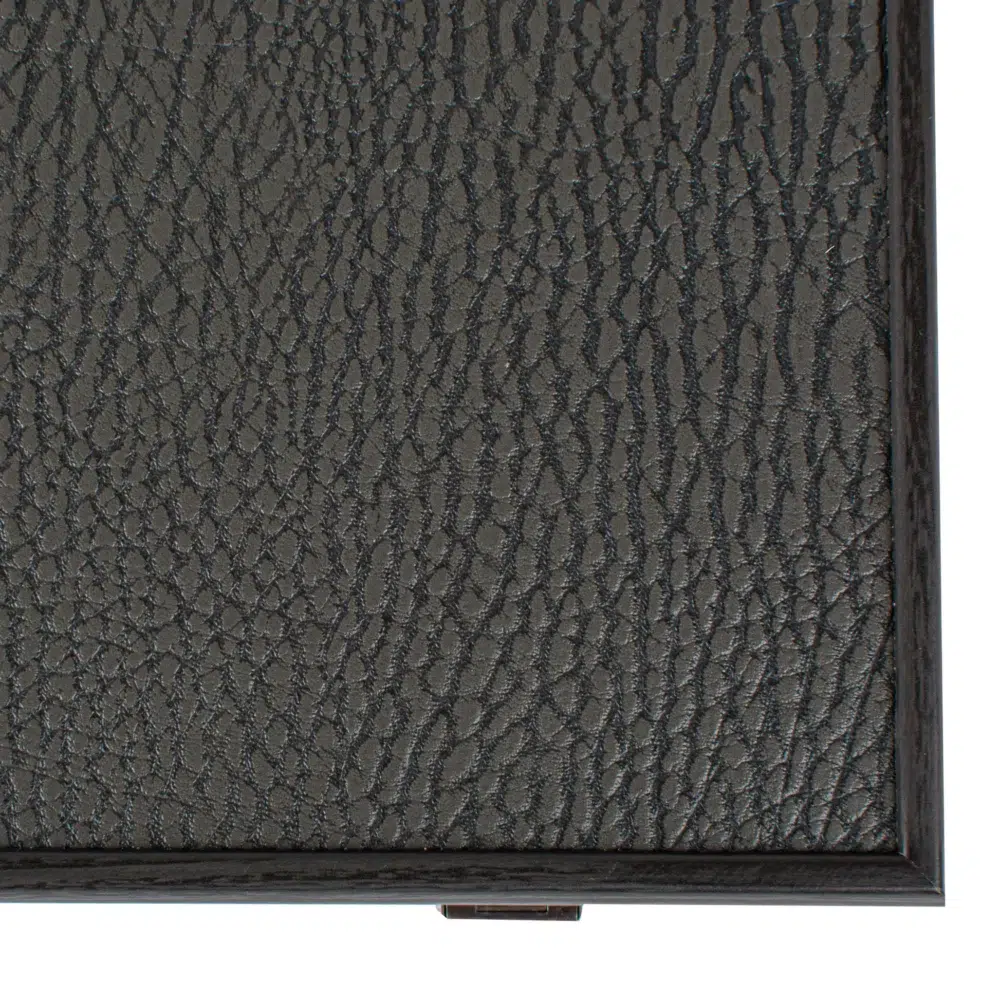 Ensemble de Backgammon en Similicuir Trilogy de Gris - Jeu de Luxe avec Finition en Similicuir