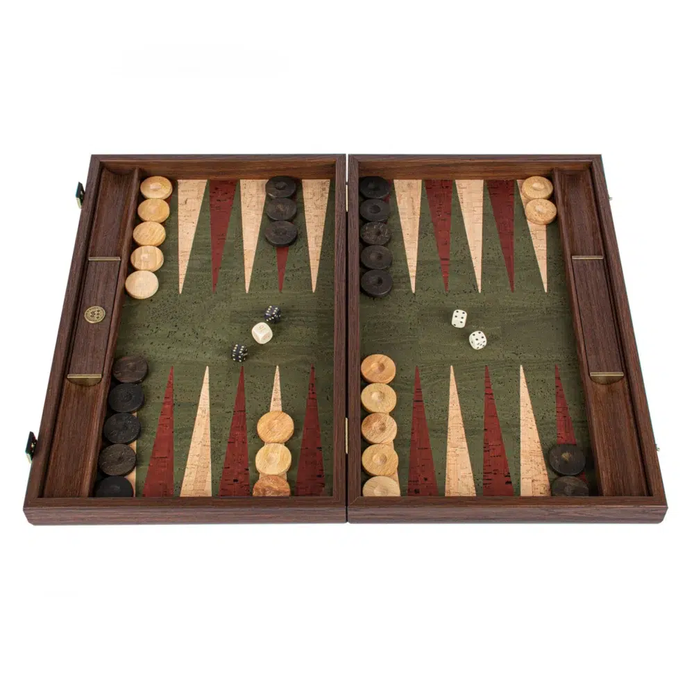 Backgammon en Liège Naturel Vert