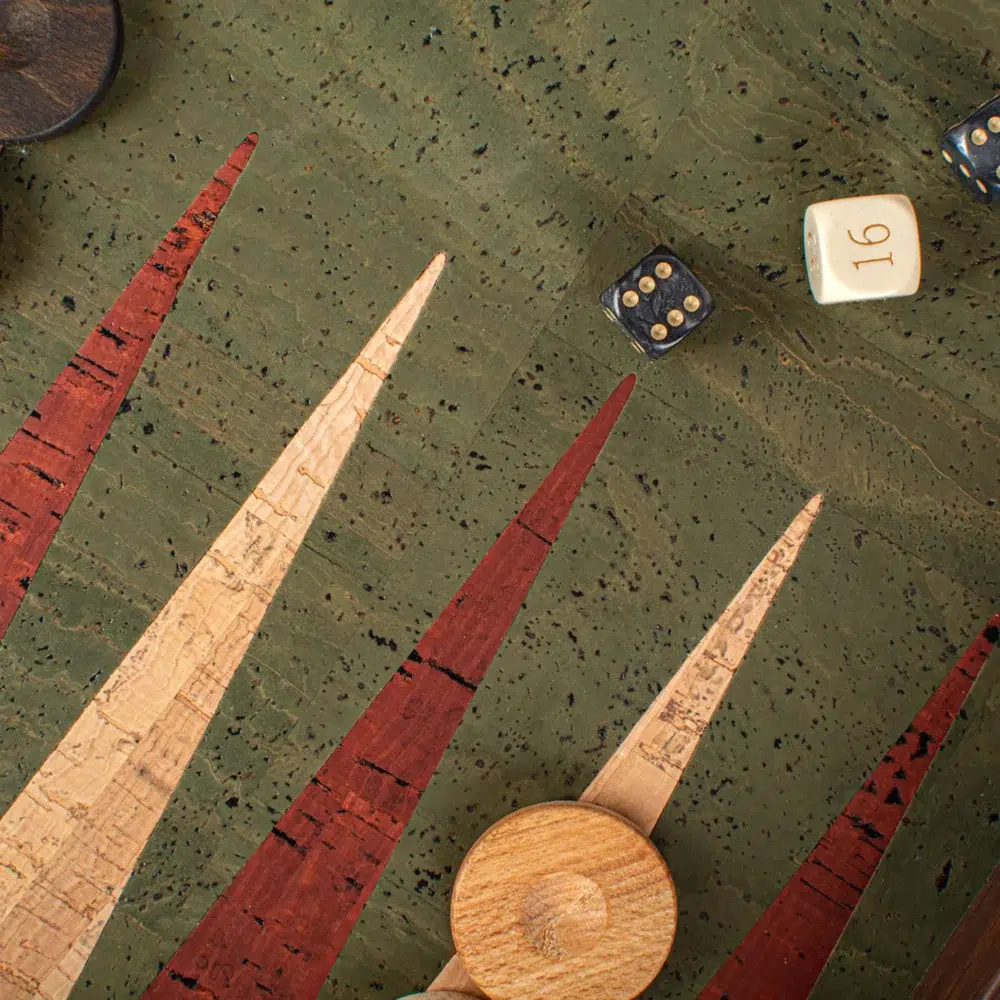 Backgammon en Liège Naturel Vert