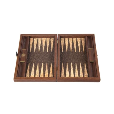 Ensemble de Backgammon en Liège Naturel avec Design Cubique et Pions en Bois d'Olivier