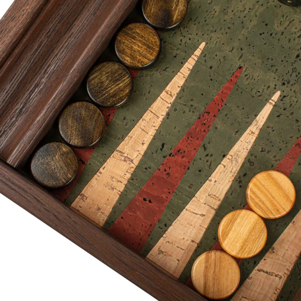 Backgammon en Liège Naturel Vert