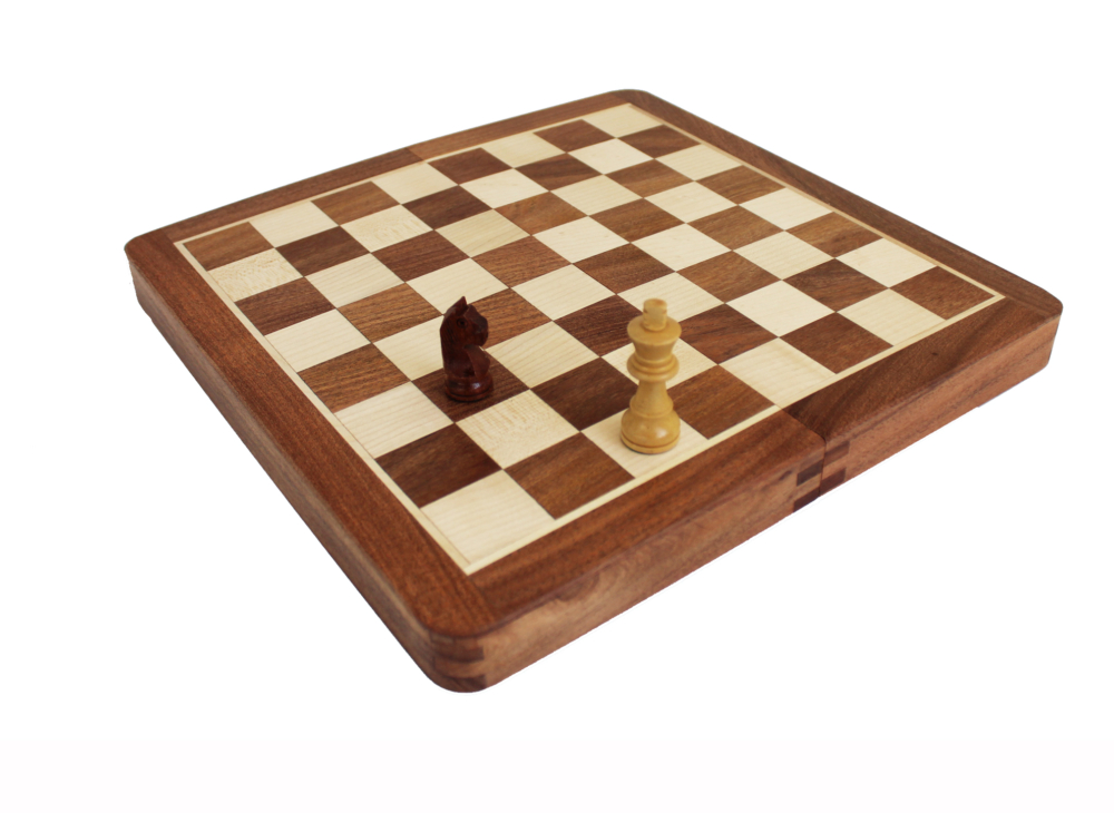 Jeu d'Echecs Magnétique de Voyage en Bois d'Acacia