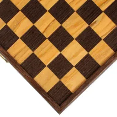 Jeu d'Échecs Artisan en Loupe d'Olivier - 27x27 cm