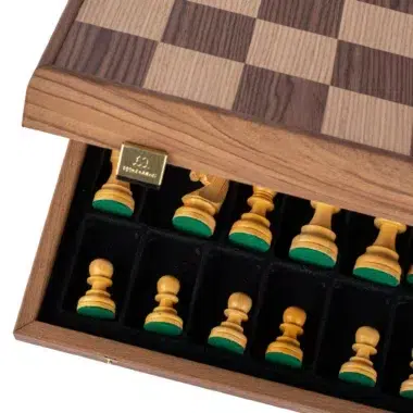 Jeu d'Échecs en Noyer Prestige - 43x43 cm