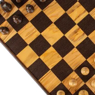 Jeu d'Échecs en Frêne Olivier - 43 x 43 cm