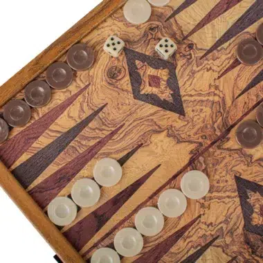 Ensemble de Jeux 2-en-1 Style Traditionnel : Échecs et Backgammon