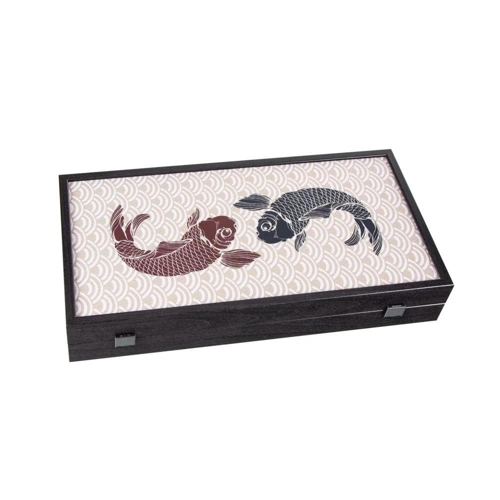 Ensemble de Backgammon Poisson Koi Japonais