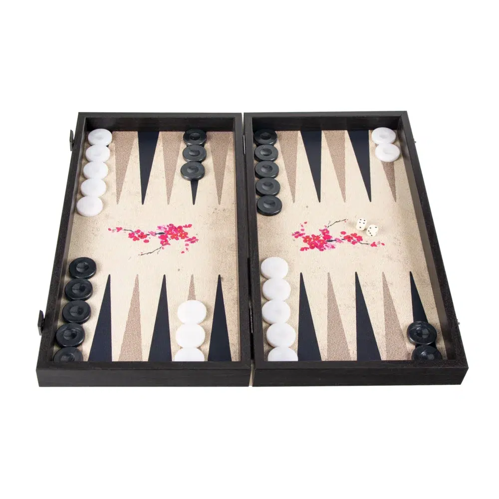 Ensemble de Backgammon en Art des Fleurs de Cerisier Oriental