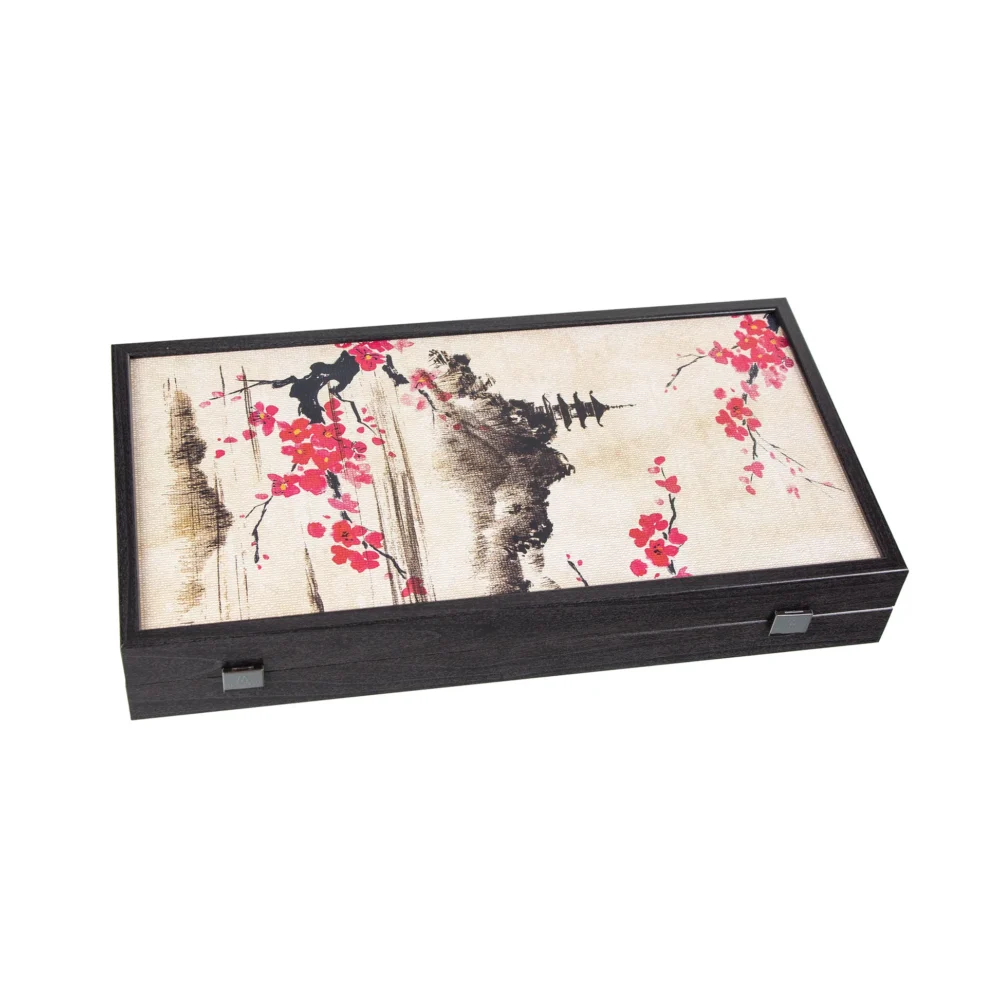 Ensemble de Backgammon en Art des Fleurs de Cerisier Oriental