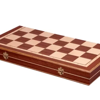 Jeu d’Echecs du Château II Grand Échiquier en Bois Pliable avec Rangement