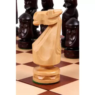 Jeu d’Echecs du Château II Grand Échiquier en Bois Pliable avec Rangement