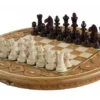Jeu d’Echecs Rubin – Echiquier Rond Pliable avec Ragnement en Bois Fruitier