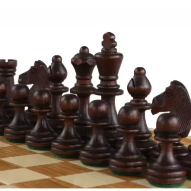 Jeu d’Echecs Rubin – Echiquier Rond Pliable avec Ragnement en Bois Fruitier