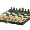 Jeu d’Echecs en Bois Vert et Ivoire Pliant et avec Rangement