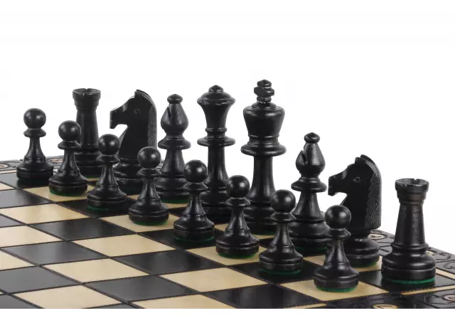 Jeu d’Echecs en Bois Noir – Échiquier Pliant avec Pièces Staunton