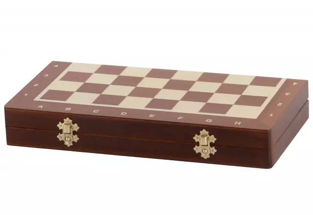 Jeu d’Echecs Magnétique Grand Format 35x35 cm – Marqueté et Pliable avec Pièces Magnétiques