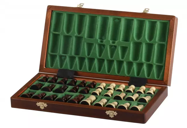 Jeu d’Echecs Magnétique Grand Format 35x35 cm – Marqueté et Pliable avec Pièces Magnétiques