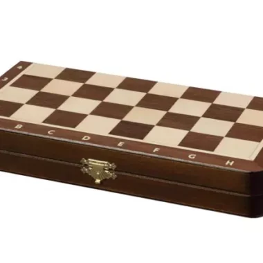 Jeu d’Echecs Magnétique de Voyage 28x28 cm – Marqueté et Pliable avec Pièces Aimantées