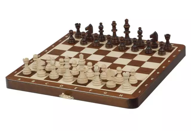 Jeu d’Echecs Magnétique de Voyage 28x28 cm – Marqueté et Pliable avec Pièces Aimantées