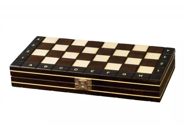 Jeu d’Echecs Magnétiques de Voyage en Bois 27 x 27 cm