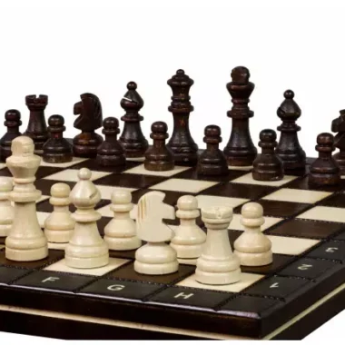 Jeu d’Echecs Magnétiques de Voyage en Bois 27 x 27 cm