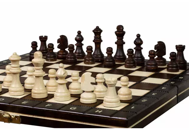 Jeu d’Echecs Magnétiques de Voyage en Bois 27 x 27 cm