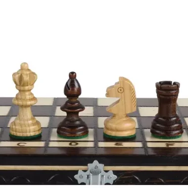 Coffret Jeu d'Echecs et de Dames en Bois de Cerisier – Jeu Traditionnel 2 en 1 avec Pièces Staunton