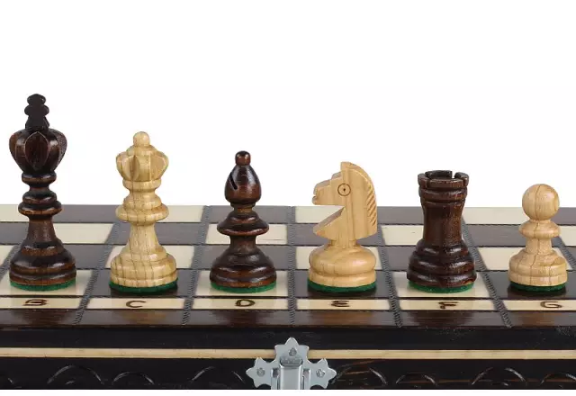 Coffret Jeu d'Echecs et de Dames en Bois de Cerisier – Jeu Traditionnel 2 en 1 avec Pièces Staunton