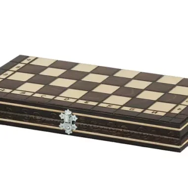 Coffret Jeu d'Echecs et de Dames en Bois de Cerisier – Jeu Traditionnel 2 en 1 avec Pièces Staunton