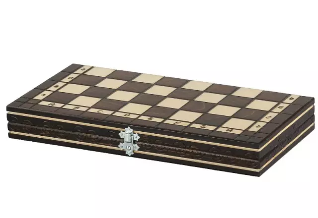 Coffret Jeu d'Echecs et de Dames en Bois de Cerisier – Jeu Traditionnel 2 en 1 avec Pièces Staunton