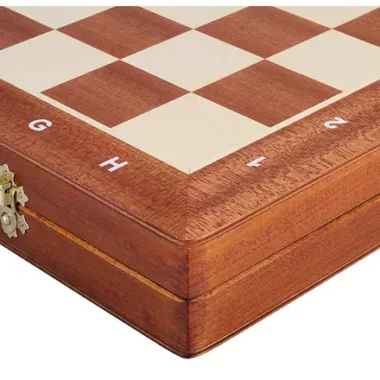 Set d’Echecs German Staunton Gold n°5 – Pièces en Bois et Echiquier Marqueté Pliant